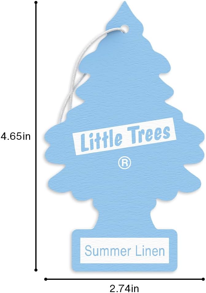 LITTLE TREES Car Air Freshener | Hanging Tree Provides Long Lasting Scent for Auto and Home | 24 Air Fresheners |Summer Linen