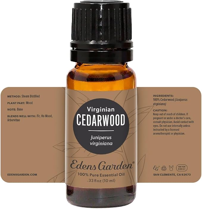 Edens Garden Cedarwood- Virginian Essential Oil- 100% Pure Premium Grade, Undiluted, Natural, Therapeutic, Aromatherapy, The Best for Diffuser, Skin, Hair, Humidifiers 10 ml (.33 fl oz)