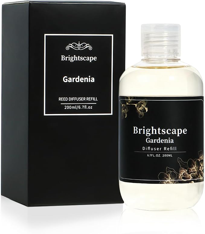 Gardenia Reed Diffuser Refill Oil (200ml / 6.7 fl.oz) – Premium Long-Lasting Floral Home Fragrance – Aromatherapy Scent Refill for Living Room, Bathroom & Office
