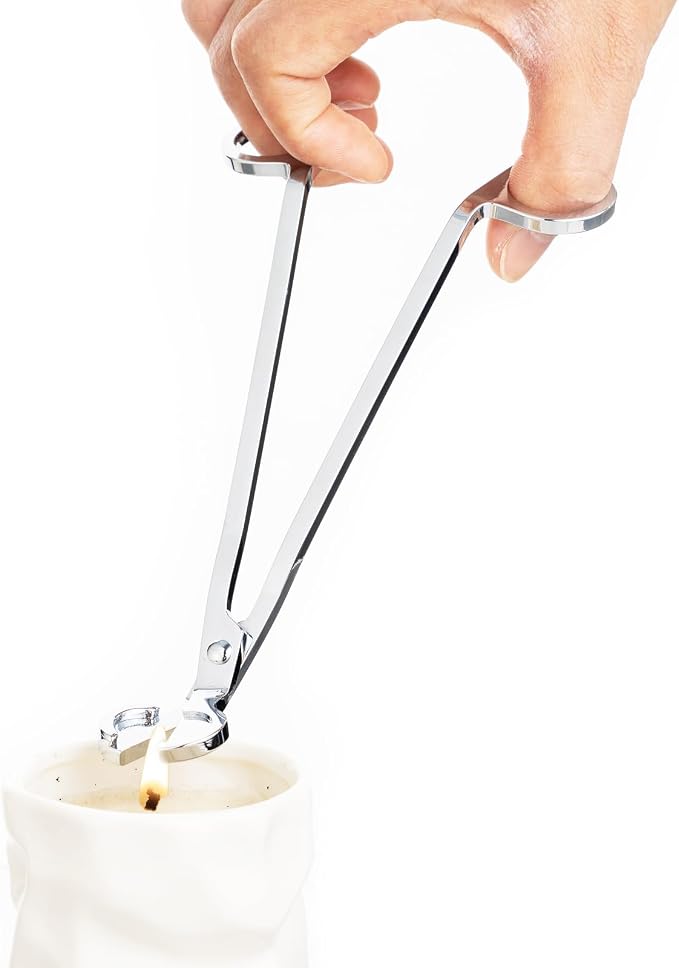 Candle Wick Trimmer, Candle Snuffer Long Handle Candle Accessory Set(Silver Wick Trimmer)