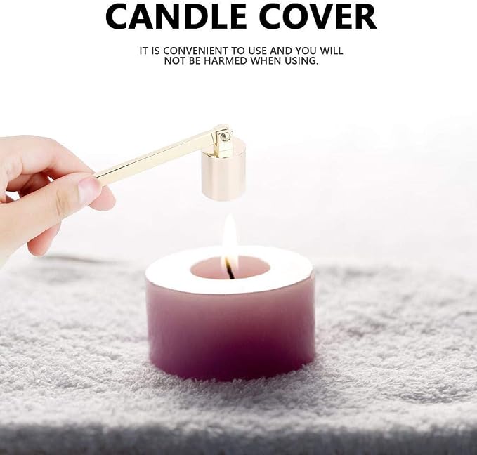 MUXSAM 1Pc 7.5x0.9in Candle Extinguisher Snuffer Candlesnuffers with Long Handle & Straight Tube for Tea Light Candles Wedding Altar Fireplace Church Wedding Candle Fire Extinguishing(Gold.)