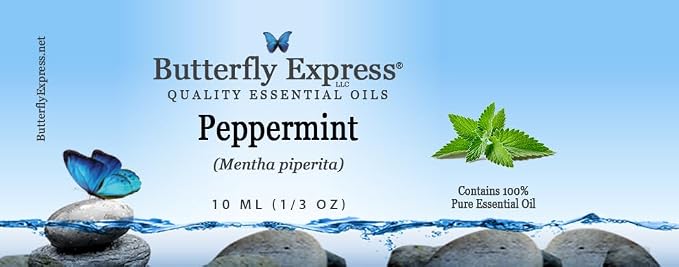 Peppermint (Mentha piperita) Essential Oil 10ml - 100% Pure - by Butterfly Express