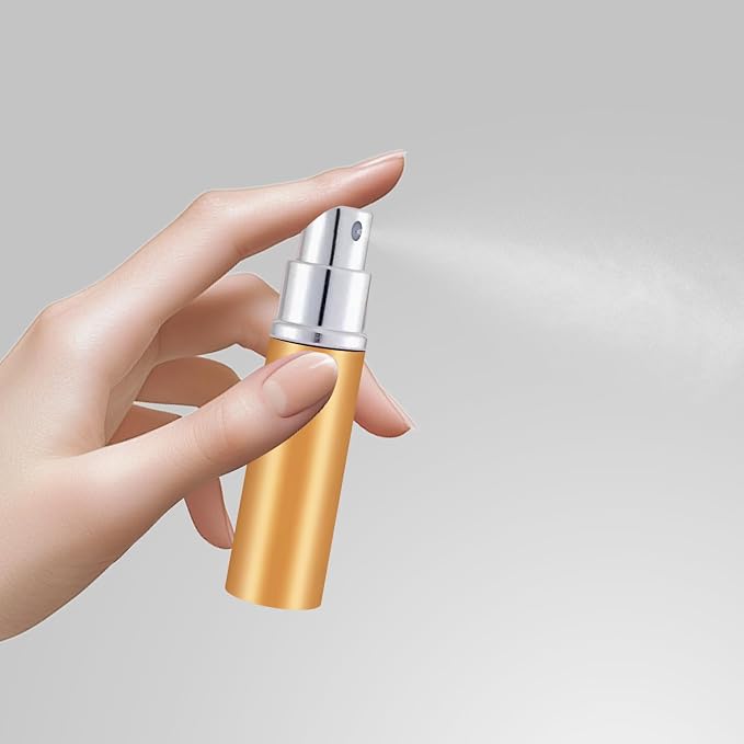 5ML Perfume Travel Spray Bottle(1 PC), Perfume Atomiser Refillable, Portable for Travel Holiday, Outdoor Activities and Business (golden)