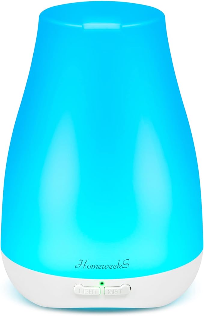 Homeweeks Diffusers, 100ml Colorful Essential Oil Diffuser with Adjustable Mist Mode, Auto Off Aroma for Bedroom/Office/Trip (100 ML 1 Pack)