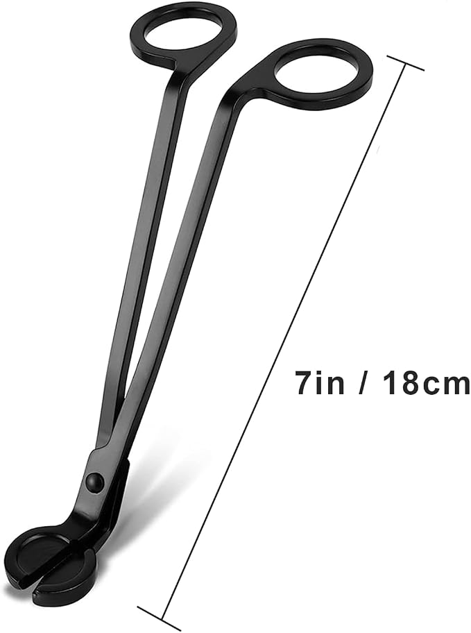 Stainless Steel Wick Trimmer - Cutter & Clipper for Candle Lovers, Black