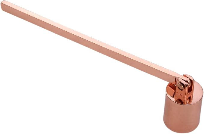 MUXSAM 1Pc 7.5x0.9in Candle Extinguisher Snuffer Candlesnuffers with Long Handle & Straight Tube for Tea Light Candles Wedding Altar Fireplace Church Wedding Candle Fire Extinguishing(Rose Gold.)