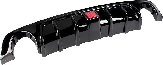 Rear Diffuser W/LED Brake Light Fit for Infiniti Q50 2018-2024 3.0t/ Luxe/RED Sport 400/ Sensory,Rear Bumper Lower Lip Splitter Spoiler Body Kit Trim Exterior Accessories(Gloss Black)