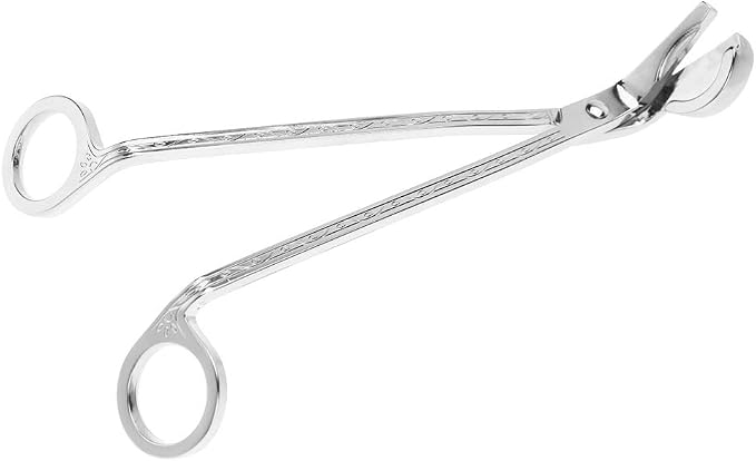 Changor Stainless Steel Candle Heart Clamp/Holder Wick Trimmer Scissors Tool for Home Use, Durable and RustResistant Candle Wick Scissors for Daily Life, 1 Piece, 6.9 * 2.3in, Black (Silver)
