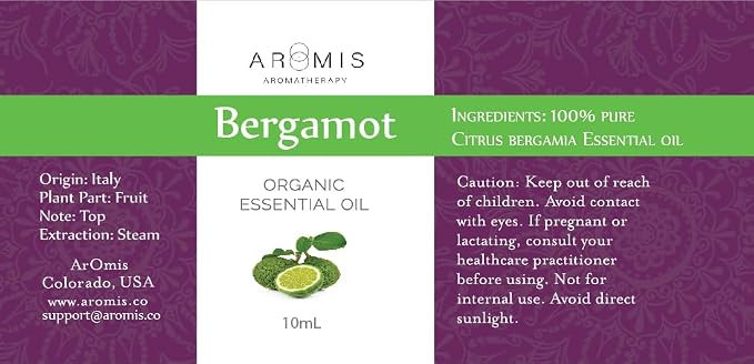 ArOmis Italian Bergamot Essential Oil - 100% Pure Therapeutic Grade - Undiluted, Premium Oil - 150 Micron Filtered, Perfect for Aromatherapy Diffusers (10ml / .34 fl oz)