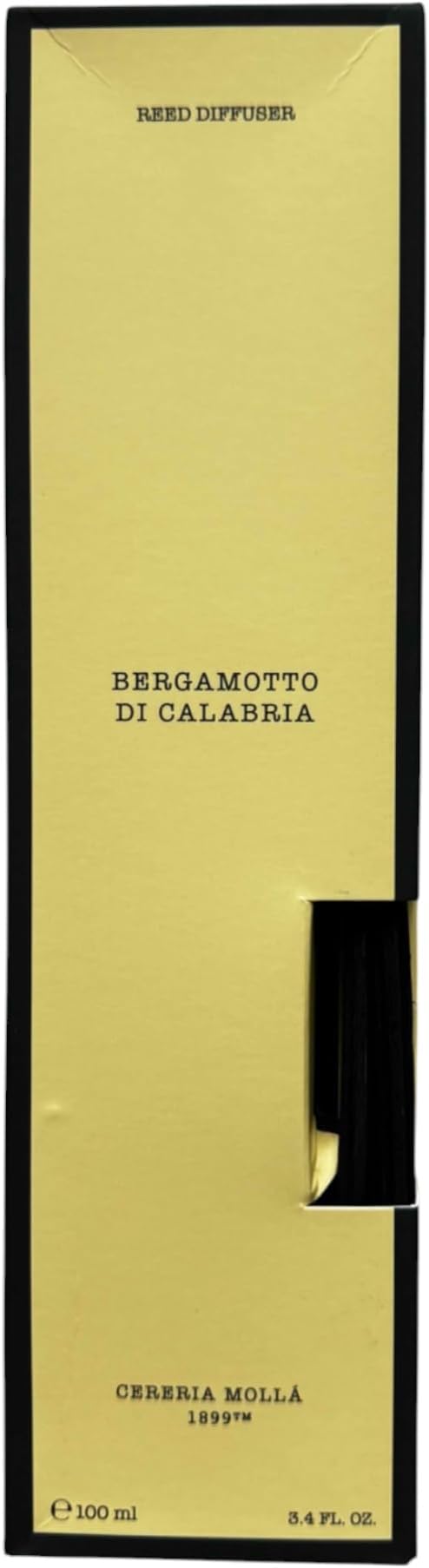 Mikado Boutique Reed Diffuser | All-Natural Essential Oil Fragrance | Includes Rattan Sticks | Refillable (3.4 FL OZ, Bergamotto di Calabria)