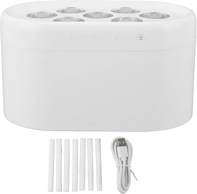 Essential Oil Diffuser Humidifier Cool Mist Aromatherapy Diffuser with Dynamic Flowing Lights, ABS PP Material, Smart Timer & Adjustable Mist for Home Bedroom Office (White)