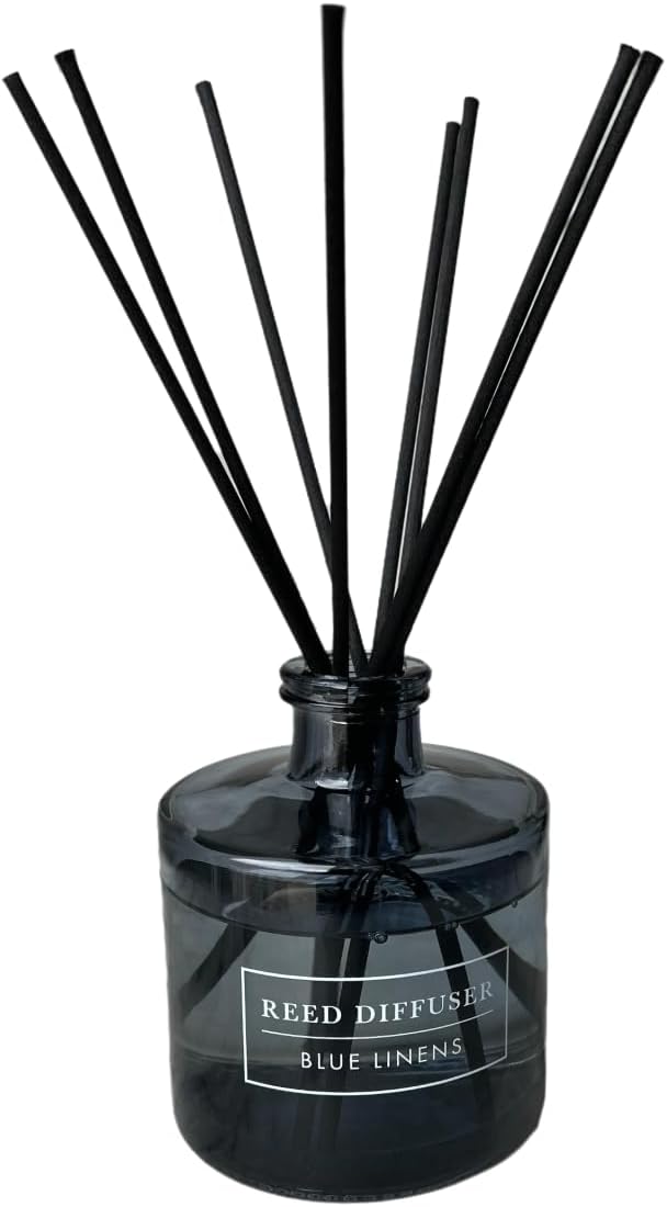 Bellevue Diffuser, 6 fl oz Glass Filled Diffuser, Highly Concentrated Fragrances with Essential Oils, Home Fragrance, Scent:Blue LINENS