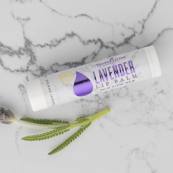 Young Living Lavender Lip Balm - 0.15 oz - Essential Oils, Soothes Dry Lips, Hydrates & Softens, Natural Lip Care Hydrating Lip Treatment, Moisturizing Lip Balm