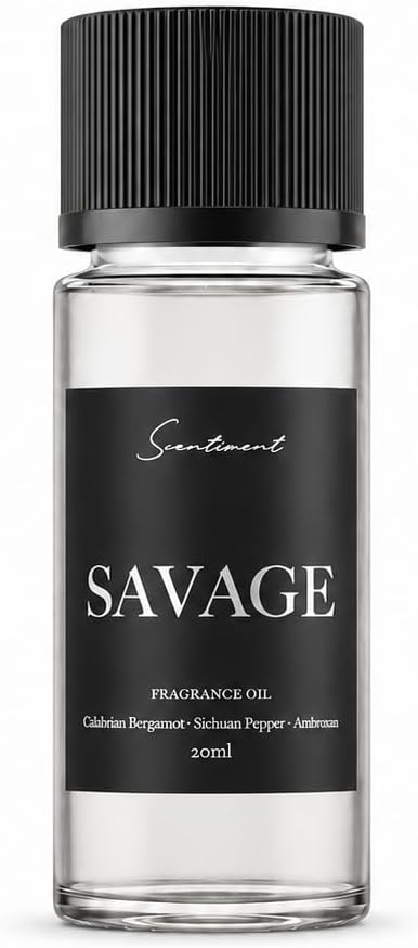 Scentiment Savage Diffuser Oil - Premium Hotel Scent with Notes of Calabrian Bergamot, Sichuan Pepper & Ambroxan Home Scent, Hotel Fragrance Oil Diffuser Refill - 0.68 fl oz (20 mL)