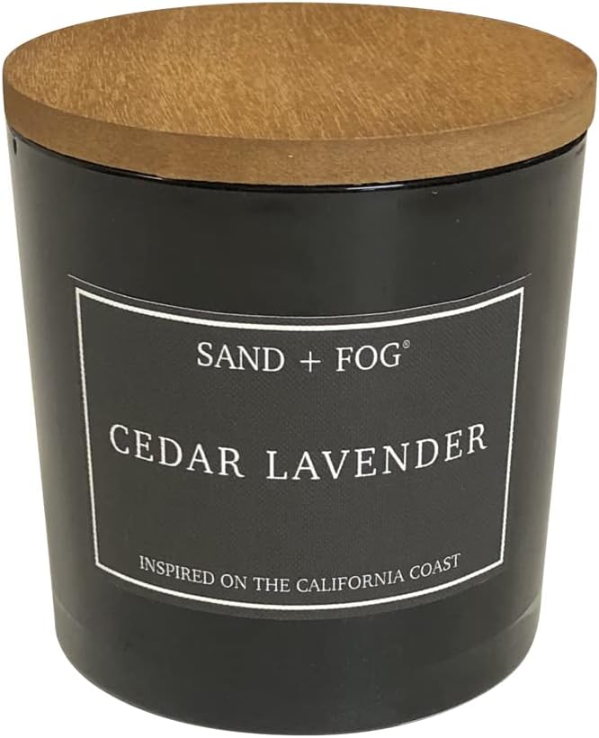 Sand + Fog Scented Candles - Cedar Lavender - Additional Scents and Sizes - 3 Wicks 100% Cotton Lead-Free - Luxury Air Freshening Jar Candles - Perfect Home Decor - 21 oz