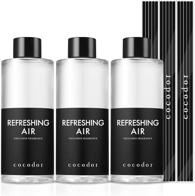 COCODOR Reed Diffuser Oil Refill/Refreshing Air/6.7oz(200ml)/3 Pack/Aroma Therapy, Home Fragrance, Scented Oils, Oils for Reed Diffuser, Office Décor, Decoration