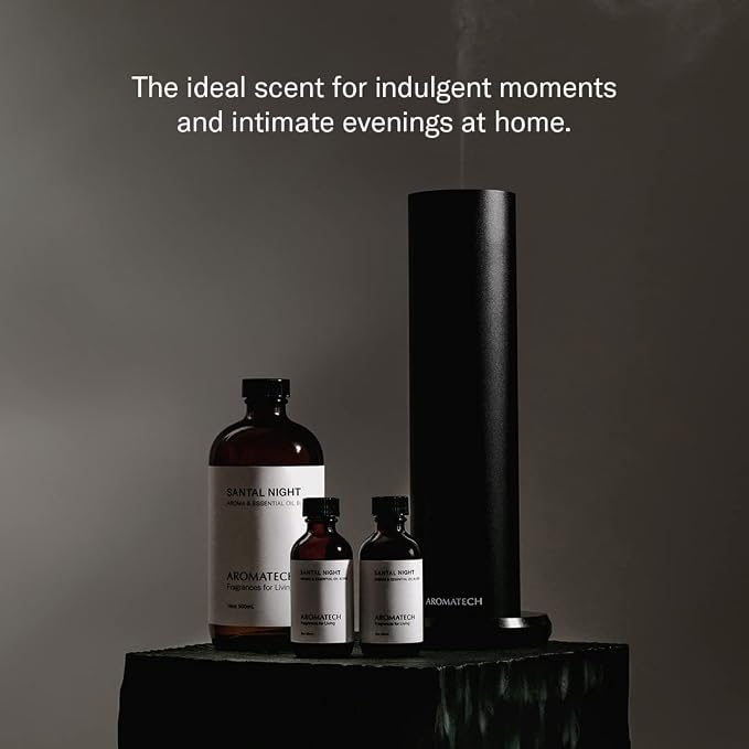 AromaTech Santal Night Premium Aroma Oil – Sensual & Warm Home Fragrance - Notes of Sandalwood,Tonka Bean & Black Cardamom for Scent Diffusers, Cold-Air, UltraSonic Machines (4 Fl Oz (Pack of 1))