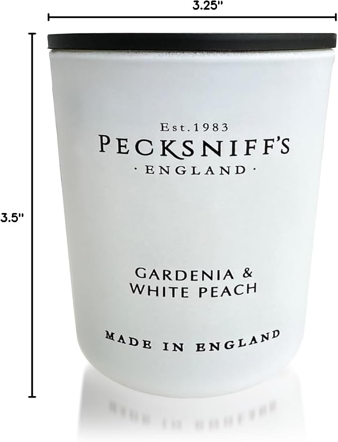 Pecksniff's Gardenia & White Peach Luxury Scented Candle | 1 Wick, 100 g/3.5 oz