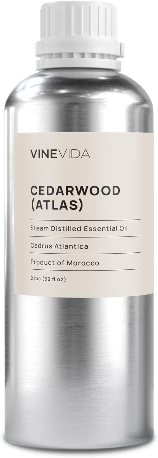 VINEVIDA Cedarwood Atlas Essential Oil 32 oz - Undiluted Candle Oil Scent for DIY Candlemaking - Bulk Essential Oil for Soap Making