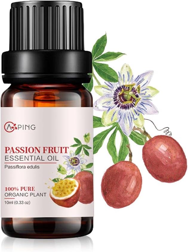 Passion Fruit Essential Oil - 100% Pure Organic Natural Plant (Passiflora edulis) Passion Fruit Oil for Diffuser, Aroma, Spa, Massage, Yoga, Perfume, 0.33oz