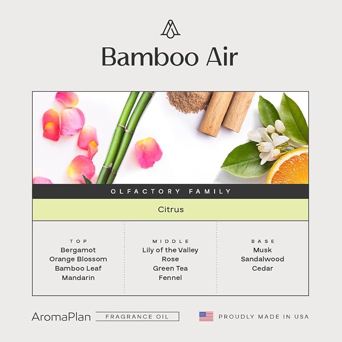 AromaPlan Hotel Scents Bamboo Air 5 Fl Oz (2 Pack), Luxury Aroma & Hotel Fragrance Diffuser Oil- Hotel Diffuser Oil for Aromatherapy- USA Made, Bigger Bottle, Bolder Aroma & Longer Lasting