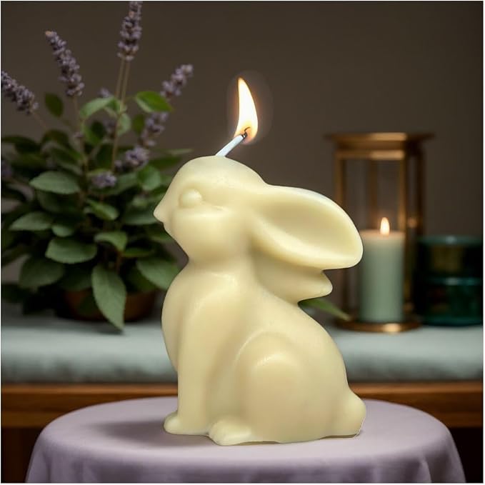 1pcs 2.6inch Bunny Silicone Molds for Soap Candle Making, 3D Animal Rabbits Reusable Silicone Molds for Wax, Chocolate DIY Molds (Bunny 1 Pack)