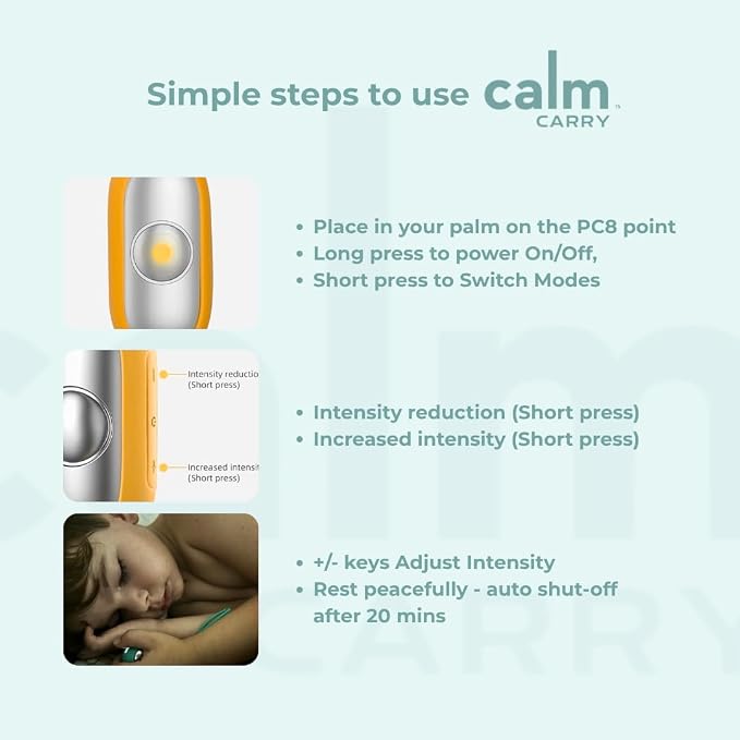 Glowco CalmCarry Sleep Aid Device – Handheld Microcurrent Relaxation Tool, Supports Calm, Focus & Gentle Relief, USB Rechargeable, Portable Wellness Device for Adults & Kids | Orange Calm Carry