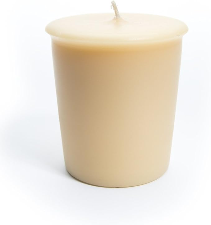 Caramel Apple Cider Soy Votive Candles - Scented with Natural Fragrance Oils - 6 Beige Natural Votive Candle Refills - Bakery & Food Collection