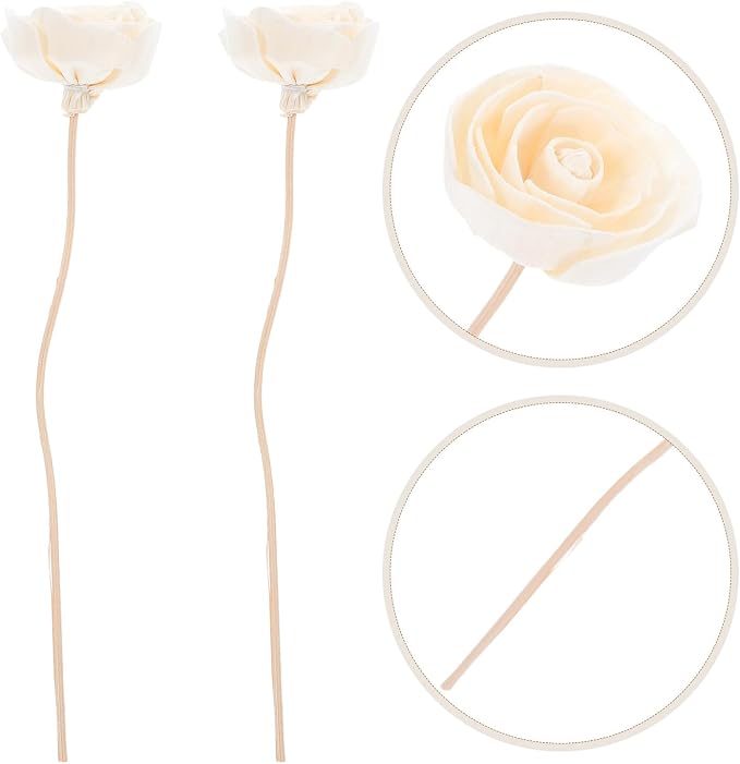 2pcs Reed Diffuser Flowers Home Aroma Diffuser with Rattan Sticks Dried Floral Fragrance for Living Room Decor and Relaxation