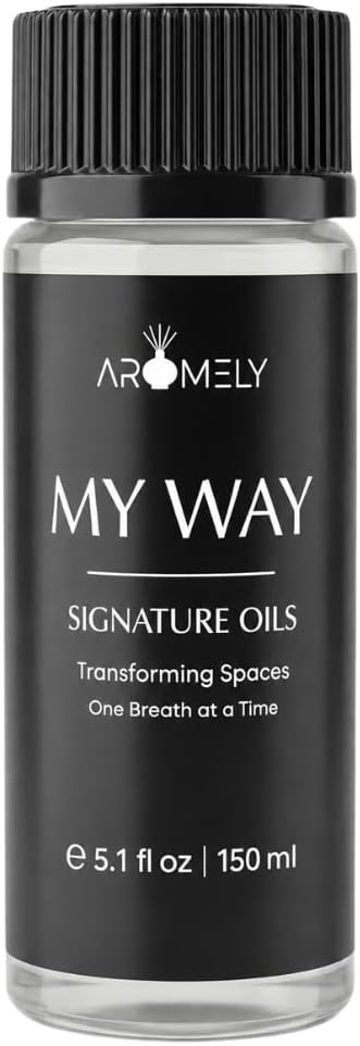 AROMELY My Way Diffuser Oil Blend | Luxury Home Fragrance Oil for Diffusers | Inspired by 1 Hotel | Signature Scent with Notes of Leather, Cardamom, Lemon, Cedarwood, Iris & Amber | 150ml