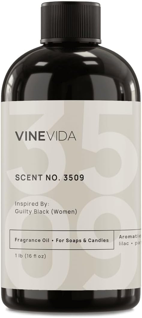 VINEVIDA Scent NO. 3509 Fragrance Oil - 16oz (1lb) - Inspired by: Guilty Black (Women) Fragrance Oil for Candle Making - Made in USA Candle Scents Scents for Soap Making