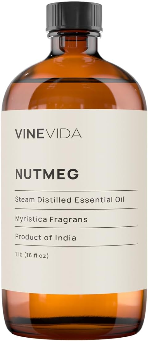 VINEVIDA Nutmeg Essential Oil - 16 oz Undiluted - DIY Candle Scents & Soap Making