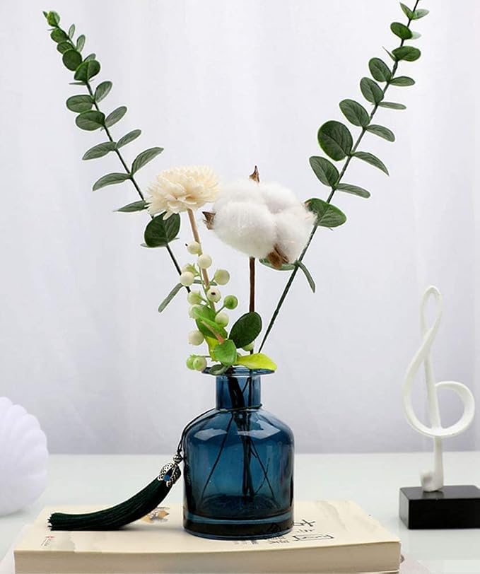 1Pcs Glass Aromatherapy Diffuser Bottle Fragrance Accessories for DIY Replacement Diffuser Sticks Essential Oils Crafts Decor (Blue)