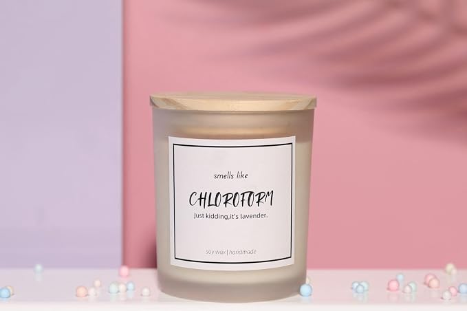 True Crime Gifts for Women, Serial Killer Gifts for Women, Crime Junkie Merch, Stress Relief - Smells Like Chloroform Scented Candle, Natural Soy Wax & Natural Essential Oils
