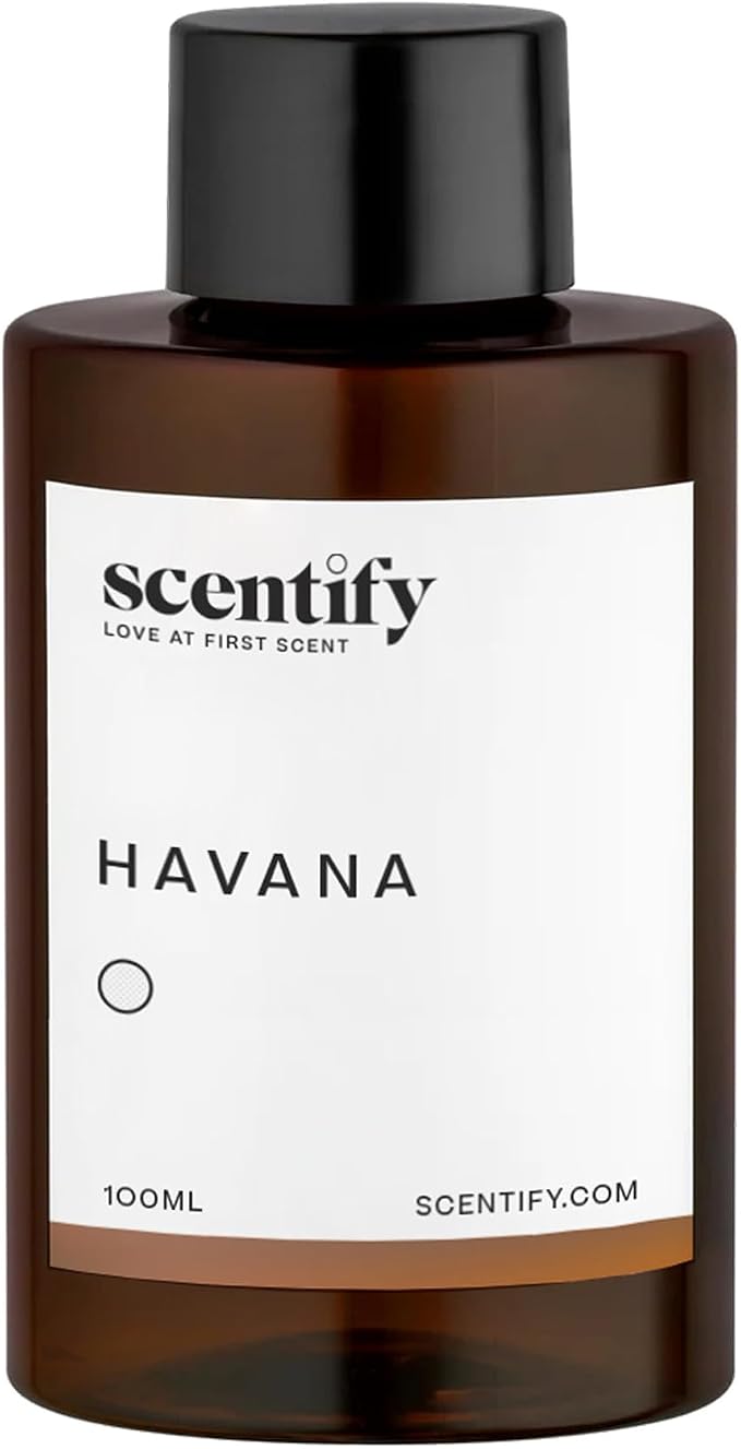 Scentify Havana Aroma Oil Refill Scent for Oil Diffusers - Oak Moss, Rum, Paprika, Mahogany Scents - Luxurious Relaxing Aromatherapy Diffuser Fragrance 100ml, 3.38 oz