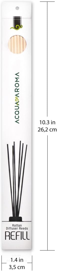 Acqua Aroma Natural Rattan Diffuser Reeds Refill (Pack of 6 Reeds 10" x 3.5 mm)