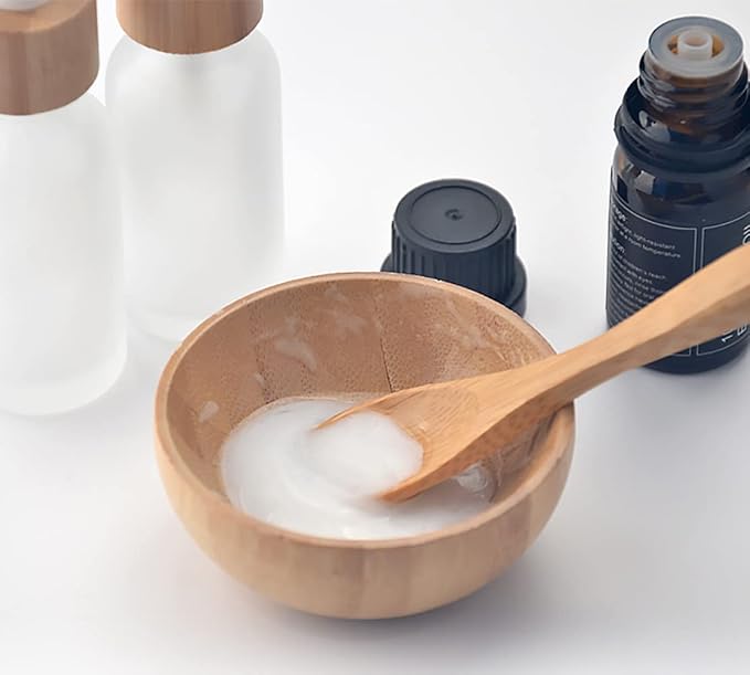 Facial Mask Bowl Set Bamboo Face Mask Essential Oil Aromatherapy Mixing Bowl DIY Clay Facemask Mixing Tool Kit with Stick Spatula