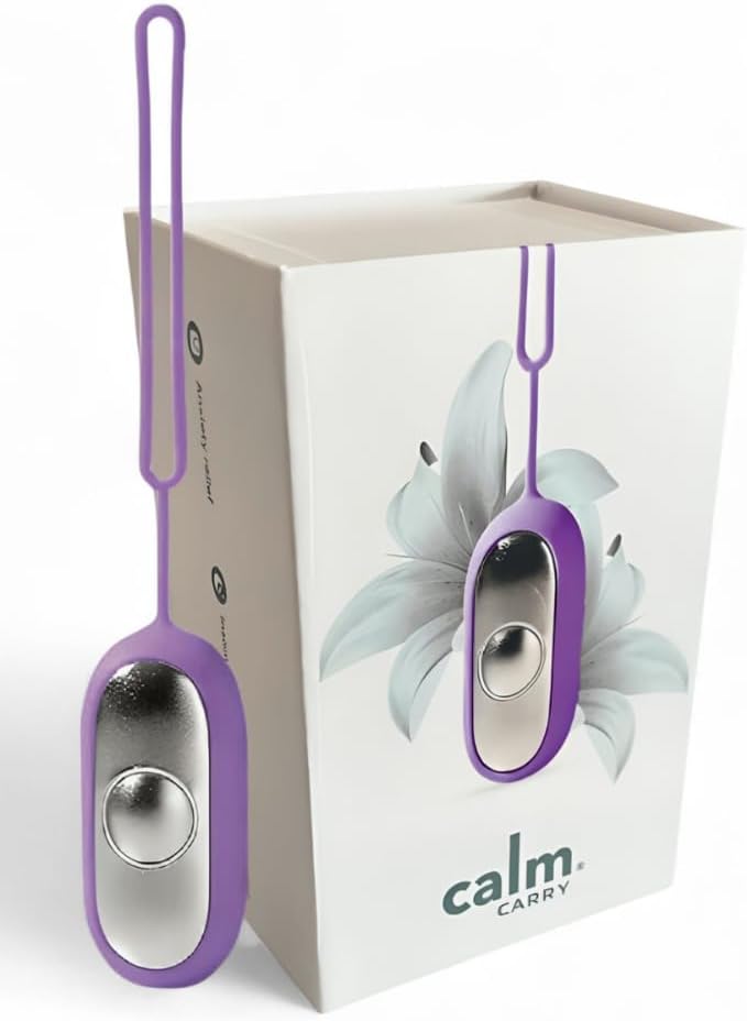 CalmCarry Glowco Sleep Aid Device – Handheld Microcurrent Relaxation Tool, Supports Calm, Focus & Gentle Relief, USB Rechargeable, Portable Wellness Device for Adults & Kids | Purple Calm Carry