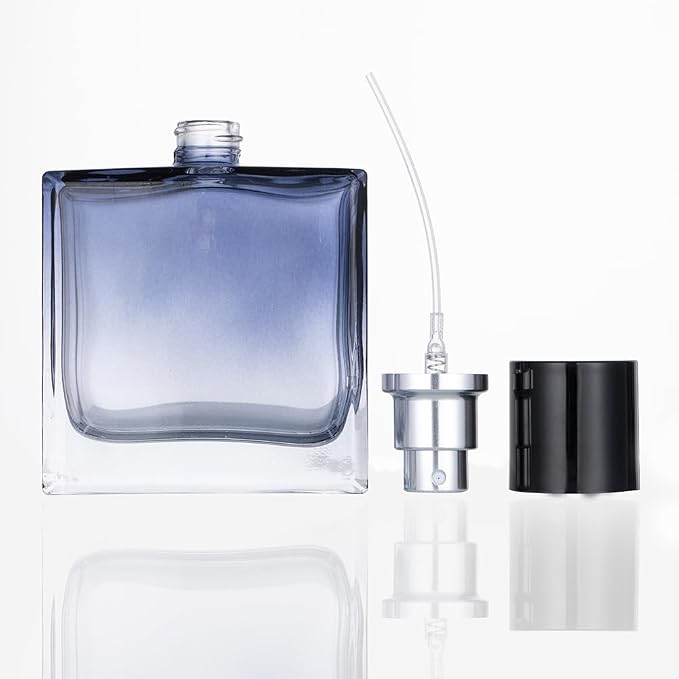 Refillable Cosmetic Spray Perfume Bottle, Empty Glass Fine Mist Atomizer Essential Oil Container for Travel 50ml /1.7oz (50ml)
