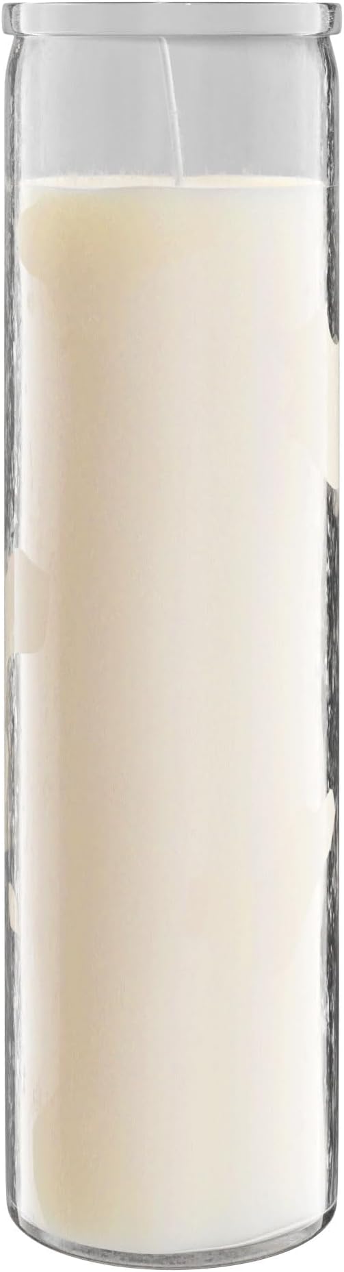 Simply Soson 2x8 inch Ivory Devotional Candles in Glass Jar - 1 Piece - 90 Hours – Prayer Candle - Tall Pillar Candles for Religious, Memorials, Party Decor