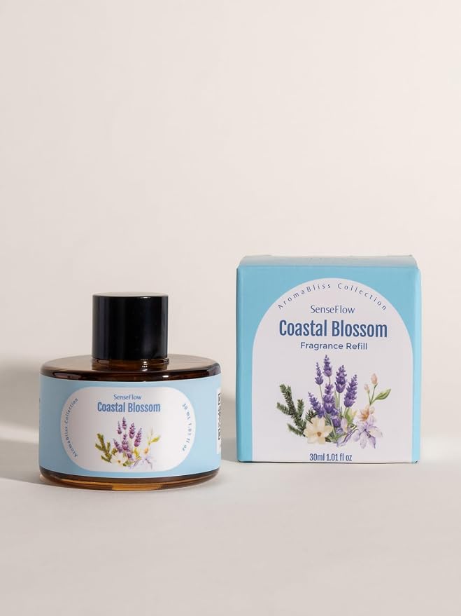 Essential Oil Refill 1.02oz/30ml for SF101/SF101S Waterless Aromatherapy Diffuser, Covers 1000 Sq Ft, 120-Day Natural Scent 1 Pack,Coastal Blossom