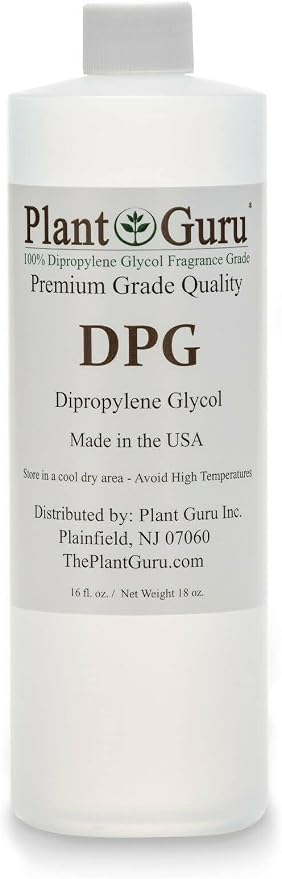 Plant Guru Dipropylene Glycol DPG 16 fl. oz. - Fragrance Grade Carrier Oil - Great for Incense Making, Perfume and Body Oils.