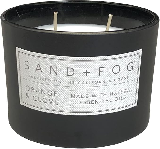 Sand + Fog Scented Candle - Orange & Clove – Additional Scents and Sizes – 100% Cotton Lead-Free Wick - Luxury Air Freshening Jar Candles - Perfect Home Decor – 12oz