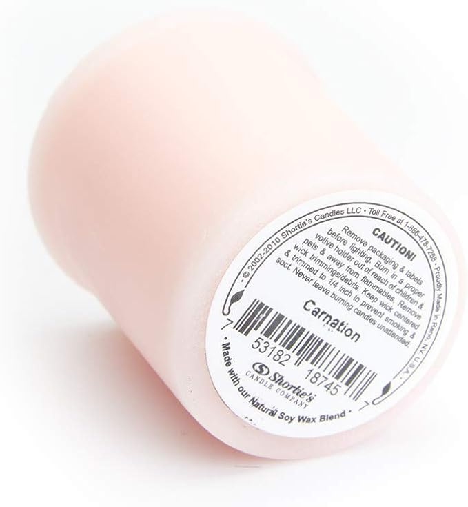 Pure Carnation Soy Votive Candles - Scented with Essential & Natural Oils - 6 Pink Natural Votive Candle Refills - Flower & Floral Collection