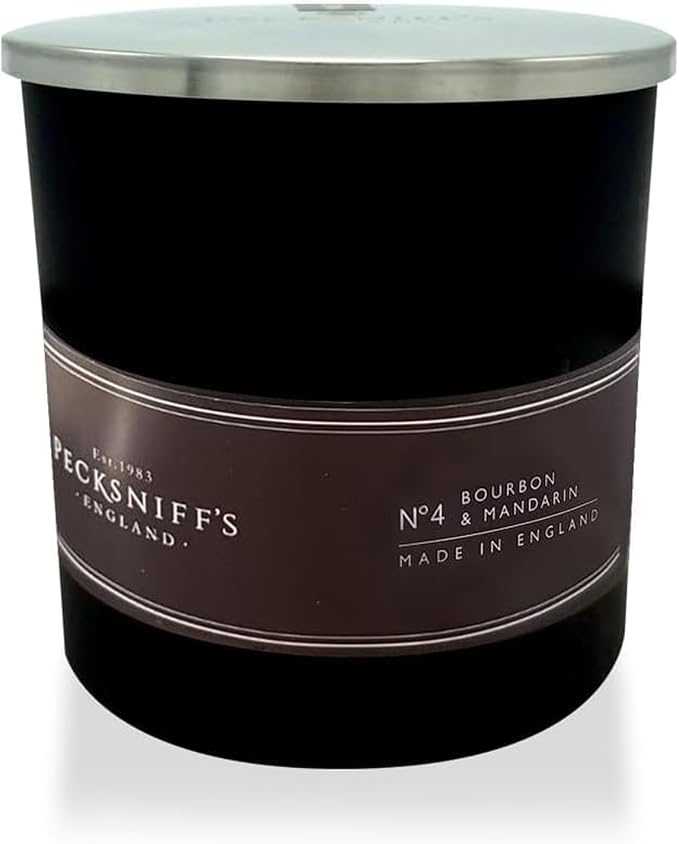 Pecksniffs Black Bourbon & Mandarin Scented Candle | 1 Wick, 184g/6.49oz