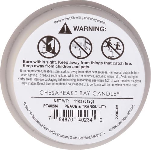 Chesapeake Bay Candle Scented Candle Peace + Tranquility (Cashmere Jasmine) 3-Wick Coffee Table Jar,(Pack of 4)