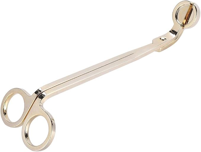 Stainless Steel Candle Wick Trimmer, Plating Rust Heart Scissors Tool with Smooth Edges, for Safe Candle Maintenance (Gold)