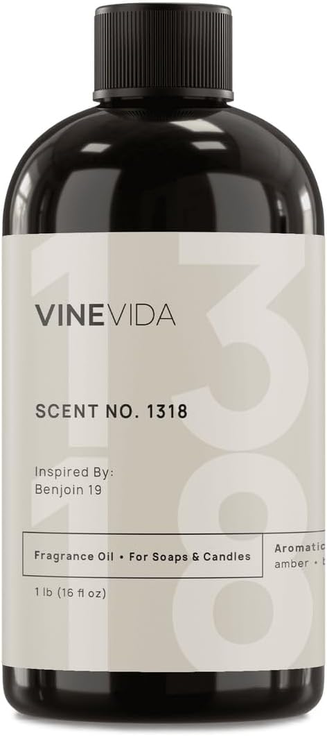 VINEVIDA Scent NO. 1318 Fragrance Oil - 16oz (1lb) - Inspired by: Benjoin 19 Fragrance Oil for Candle Making - Made in USA Candle Scents Scents for Soap Making