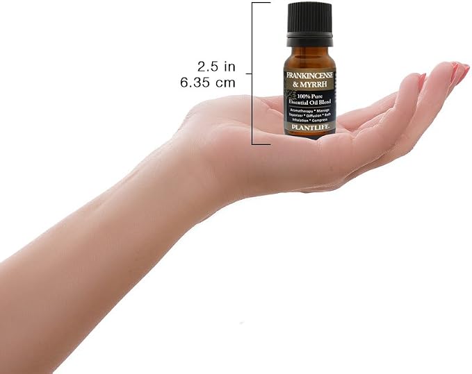 Plantlife Frankincense & Myrrh Aromatherapy Essential Oil Blend - Straight from The Plant 100% Pure Therapeutic Grade - No Additives or Fillers - Made in California 10 ml