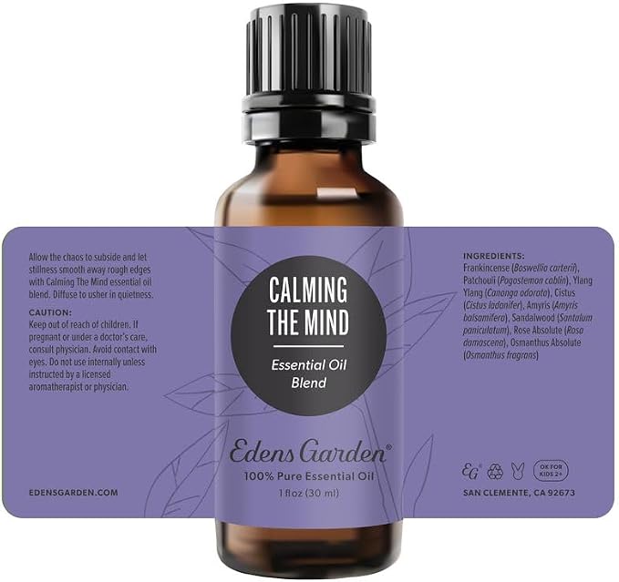 Edens Garden Calming The Mind Essential Oil Blend- 100% Pure Premium Grade, Undiluted, Natural, Therapeutic, Aromatherapy, The Best for Skin, Humidifiers, Kid Safe 118 ml (4 fl oz)
